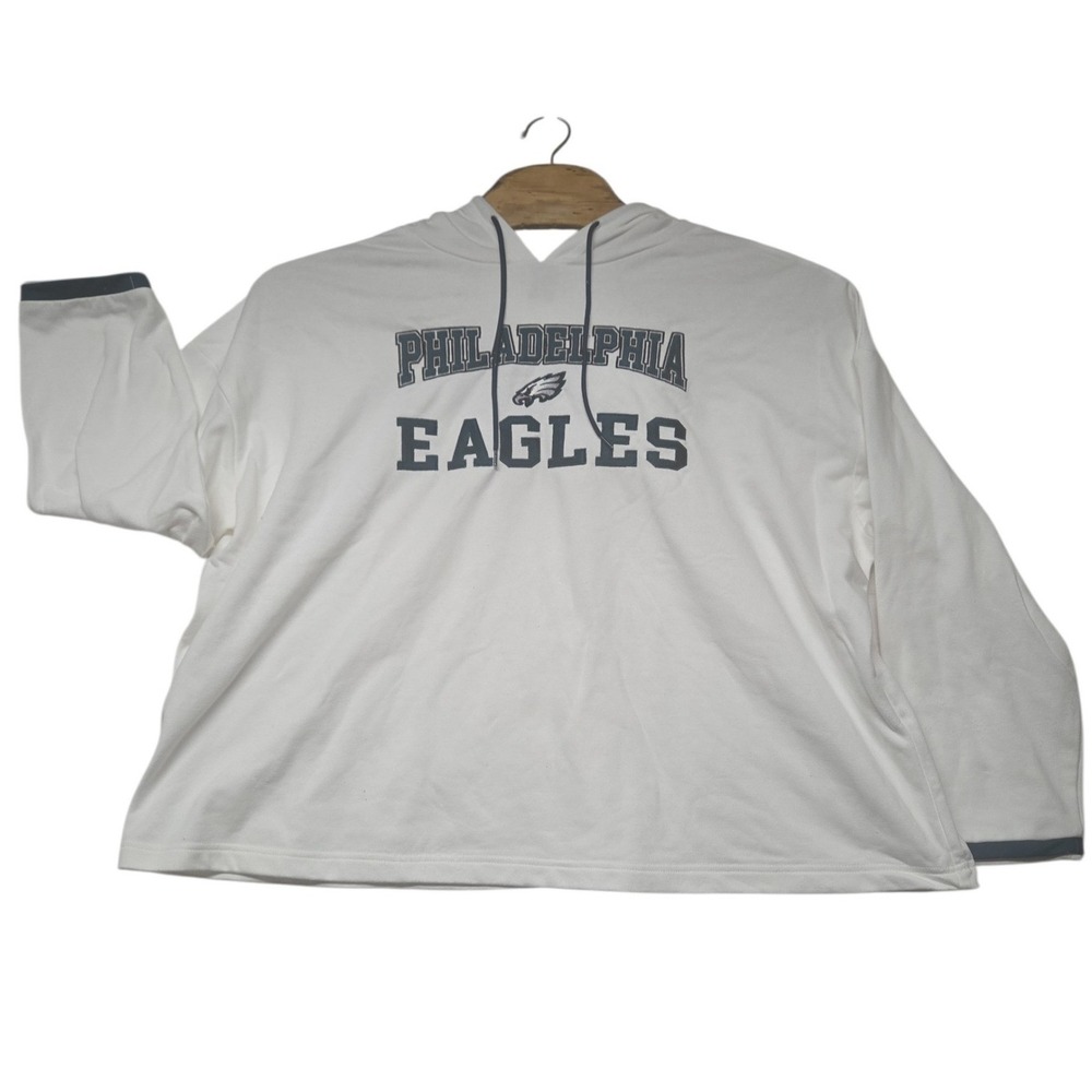 NFL Team Apparel Philadelphia Eagles Hoodie White Grey Mens 3XL Sleepwear Top